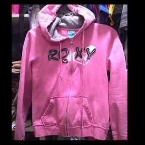 Pink Roxy zip hoodie.