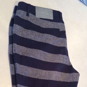 Size 8 GAP crop pants. Navy and Gray Striped.