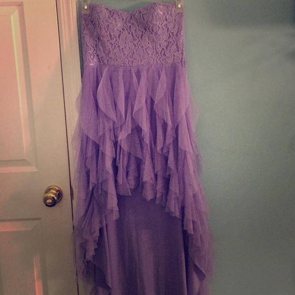 high low pretty purple dress