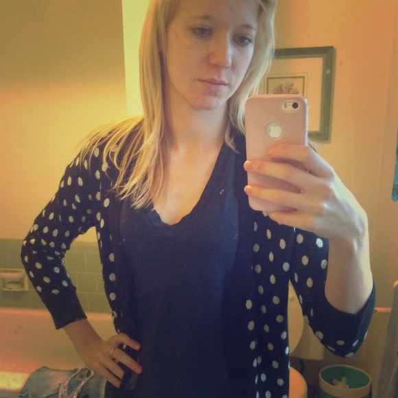 Black and white polka dot cardigan
