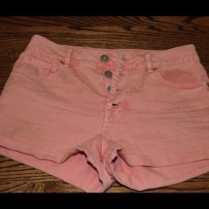 Pacsun pink button up high waisted shorts