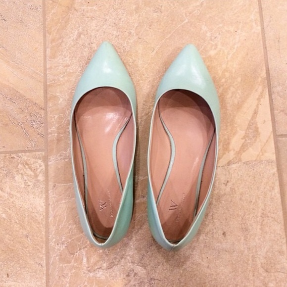 Mint Pointy Toed Flats