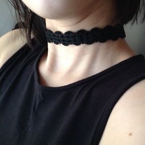 black patterned choker