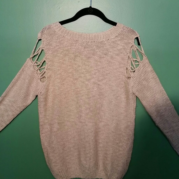 Tan Cutout shoulder sweater