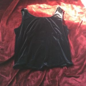 Black velvet crop tank top