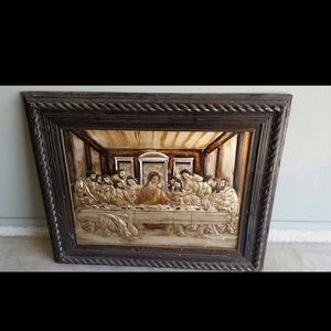 Wood frame .LA Ultima Cena .Plata