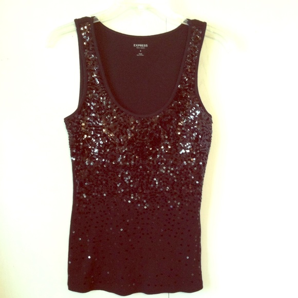 ❌ SOLD- Sequin Cotton Tank- by Express