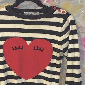 Heart sweater with stripes