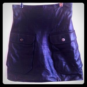 High Waist real leather Mini Skirt!