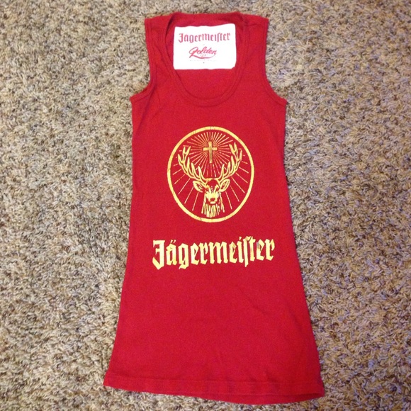 Red and gold Jägermeister tank top