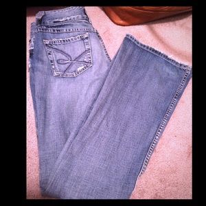 Distressed BKE jeans.