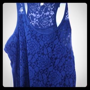 Navy blue lace tank top