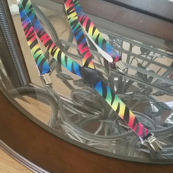 Suspenders tiger print multi color