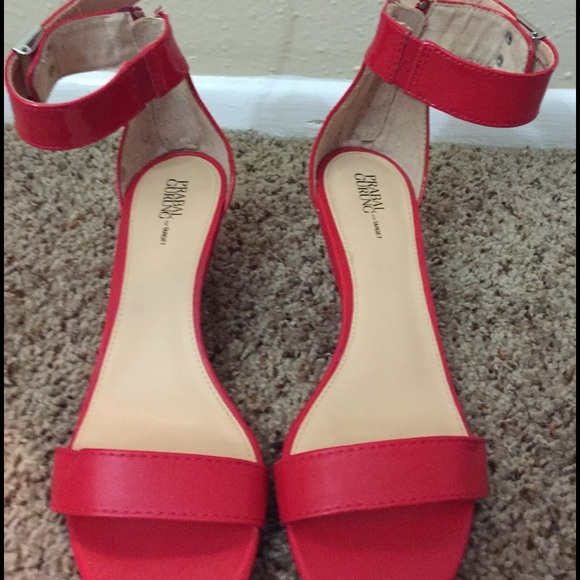 Red 2" wedge sandals. Prabal Gurung-for Target.