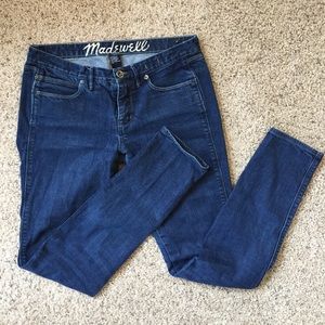 Madewell low rise skinny jeans. Medium dark wash.