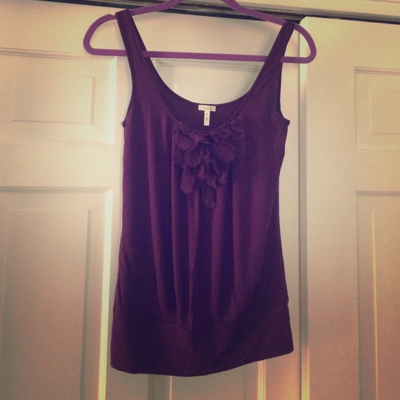Flounce eggplant stretch yank top