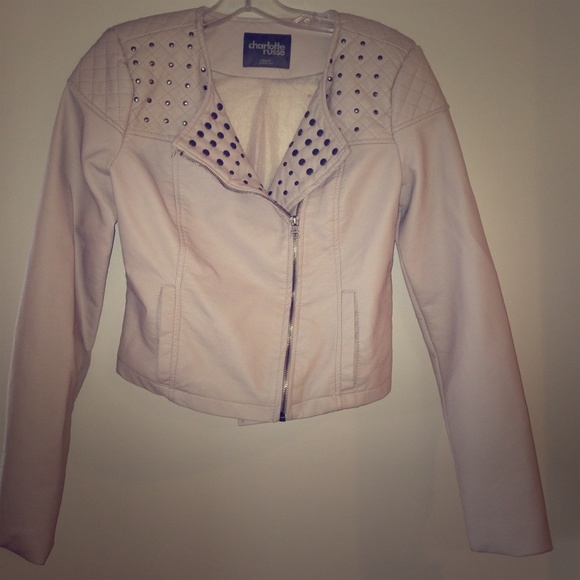 Faux leather studded jacket