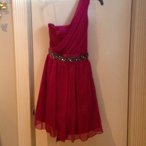 Magenta one shoulder party dress!