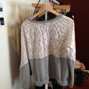 Lace Back/Sleeve Sweater