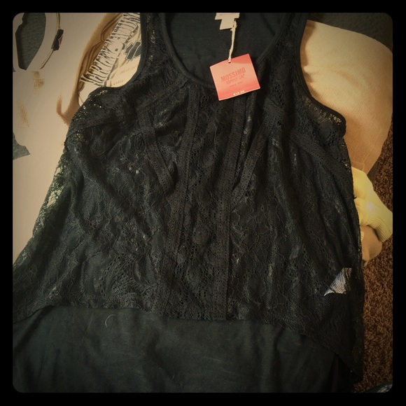 Black high lo mossimo top