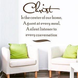 Christ is the center of our home wall decal