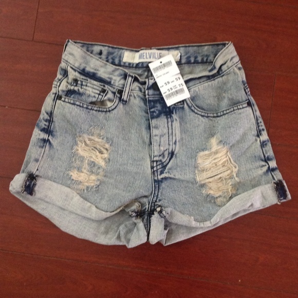 NWT BRANDY MELVILLE HIGH WAISTED RISE DENIM SHORTS