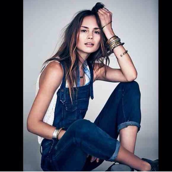 Free People denim overall overalls
