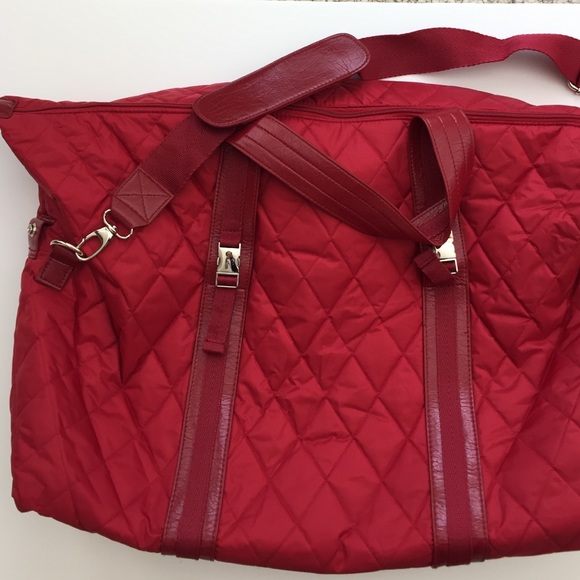 Like New Bath and Bodyworks Red Weekender Bag