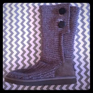 Authentic Ugg Grey Knit Boots