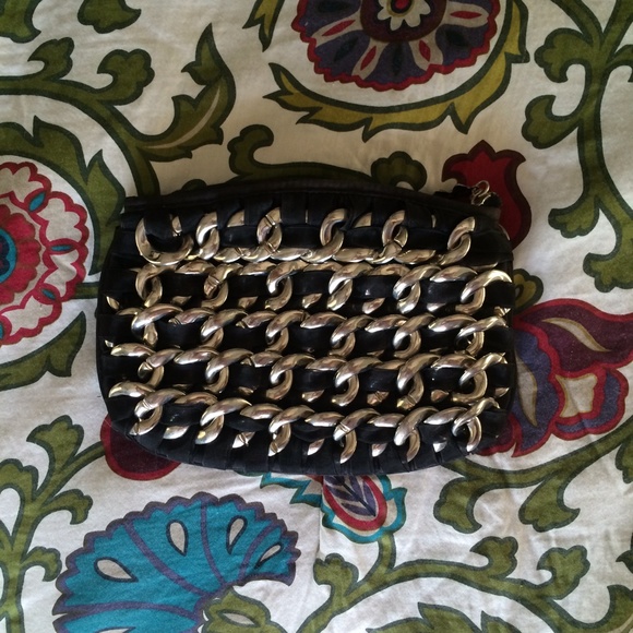 Betsey Johnson silver link clutch