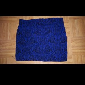 Blue and black wet seal skirt