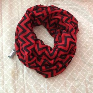 Red and black chevron scarf