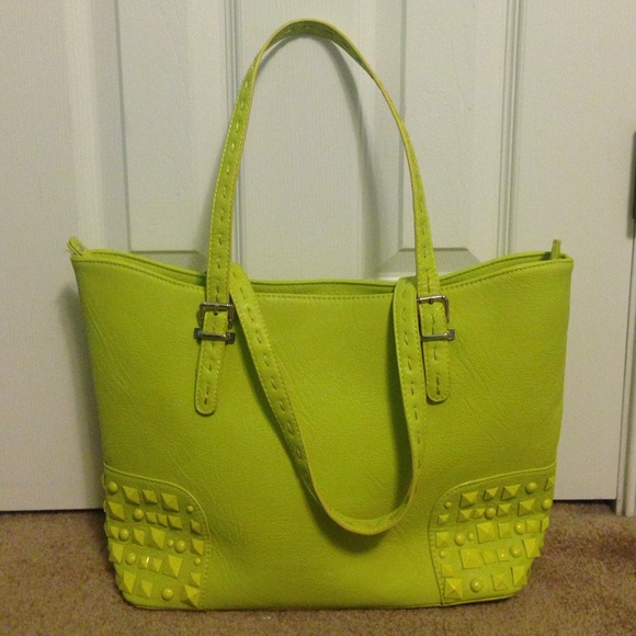 Lime green tote