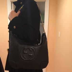 Authentic Gucci soho leather chain shoulder bag!!!