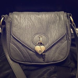Forever 21 Dark Grey Heart Lock Crossbody Bag