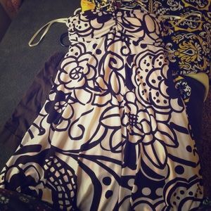 Brown and cream dress