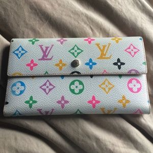 Cute white multicolor wallet