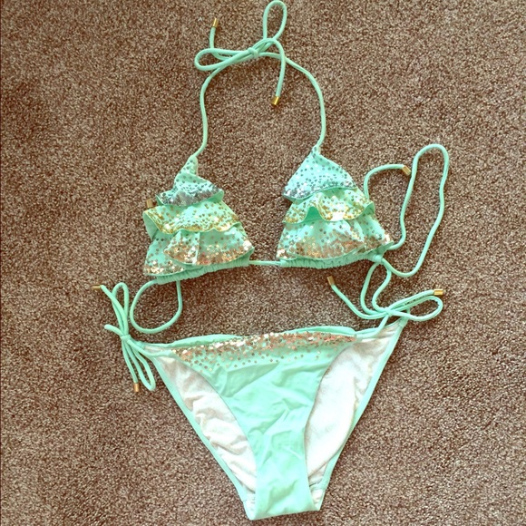Ruffle Top Swim Suit