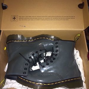 Grey glazed leather Doc Martens