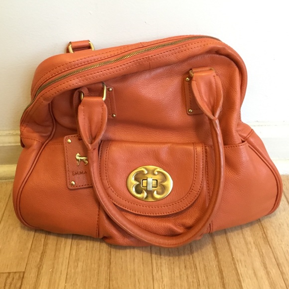 Cute dappled Orange leather Emma Fox handbag