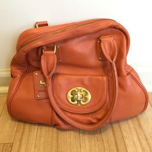 Cute dappled Orange leather Emma Fox handbag