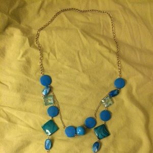 Women jewelry blue necklace new