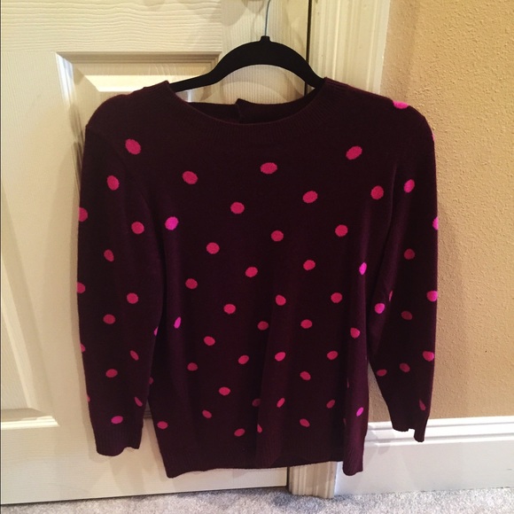 J. Crew Sweaters - JCREW cashmere pink polka dot sweater J. Crew Sweaters - JCREW cashmere pink polka dot sweater