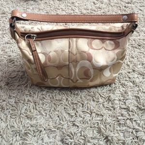 Tan Coach purse
