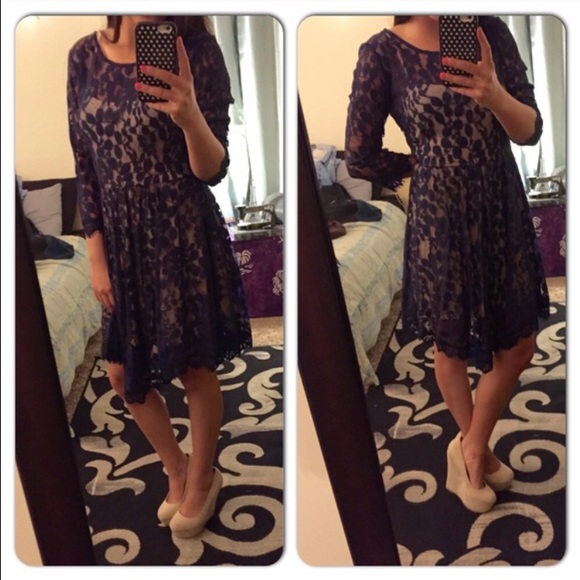 Free People Dresses & Skirts - Floral Mesh Lace Free People Dress