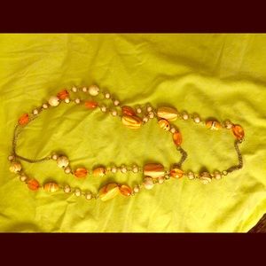 Women jewelry orange beige new not tags necklace