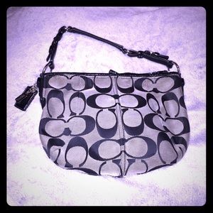 Gray/black Coach small hobo