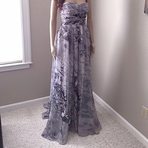 eDressit Strapless Chiffon Floral Evening Dress