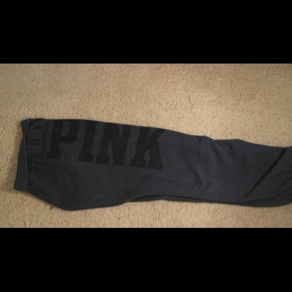 Pink navy blue sweat pants