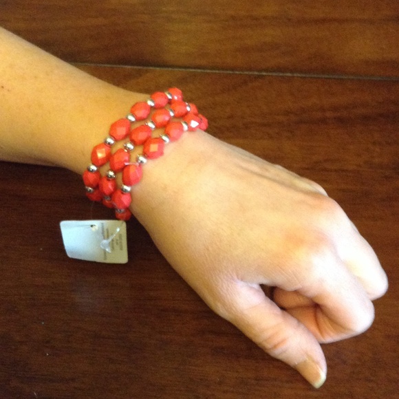Set of 3 Coral Beaded Bracelets